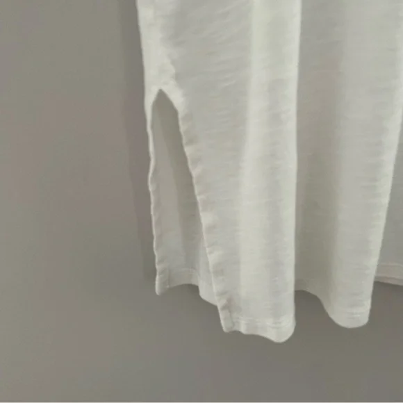 J. JILL Pima Short Sleeve V-Neck White Tee Tunic Large - Picture 4 of 6